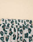 Leopard Contrast Trim Top & High Waist Shorts Set