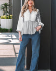 Zahra Bracelet Sleeve Babydoll Blouse