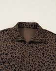 Leopard Corduroy Quarter-Zip Sweatshirt