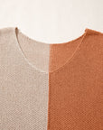 Colorblock Knit V-Neck Sweater