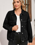 Stripe Denim Chest Pocket Oversize Jacket