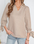 Blair Tied Cuffs Seersucker Blouse