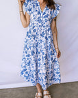 Floral Ruffle Tiered Midi Dress