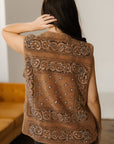 Western Paisley Sherpa Pocketed Vest