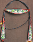 Hilason Western Horse Breast Collar Headstall American Leather Camouflage Mahogany
