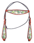 Hilason Western Horse Breast Collar Headstall American Leather Camouflage Mahogany