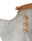 Hilason Western Pro Rodeo Bronc Bull-Riding Smooth Leather Chinks Chaps