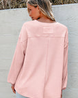 Talinia Shoulder Loose Blouse Long Sleeve Top