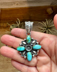 Flower Pendant with Sunderland Gold – Sterling Silver – Native Made by Charles Johnson