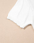 Lavender Puff Sleeve Crewneck Sweater