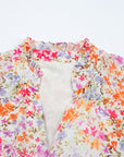 Floral Puff Sleeve V-Neck Tiered Mini Dress