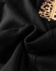 Leopard Patchwork Zip Collared Puff Sleeve Mini Dress