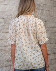 Jaylani Floral Eyelet Puff Sleeve Blouse
