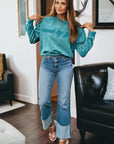 SAVED BY GRACE Embroidered Mineral Wash Sweatshirt