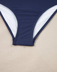 Colorblock Tankini Top & High Waist Bikini Set