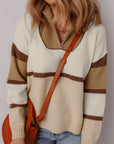 Guinevere Zipped Collared Pullover Sweater