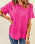 Solid Short Sleeve Crew Neck Tee