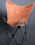 Genuine Leather Butterfly Chair Folding Lounge Sling Seat