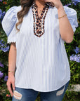 Ariah Short Bubble Sleeve PLUS Blouse