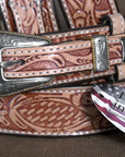Hilason Oakleaf Ranger Made In Usa Gun Holster Leather Work Belt Brown