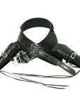 Hilason Double Caliber 44/45 Leather Western Cowboy Gun Rig Holster Black