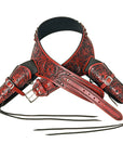 Hilason Double Caliber 44/45 Leather Cowboy Gun Rig Holster Mahogany