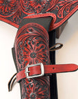 38 In Hilason Western Right Hand Gun Holster Rig 44/45 Cal Leather Cowboy