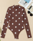 Polka Dot Mesh Long Sleeve Bodysuit