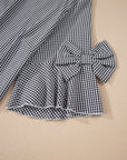 Plus Size Gingham Bow Ruffle Sleeve Top