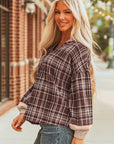 Lauren Plaid Patchwork Long Sleeve Hooded Top