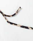 Plus Size Leopard Contrast Trim Tie-Neck Mini Dress