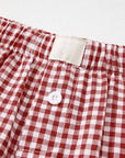 Gingham Plaid High Elastic Waist Shorts