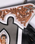 Hilason Handmade Genuine Leather Chaps Adult Handtooled Rodeo Bull Riding
