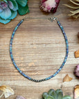 Sterling Silver Pearls choker and Purple Dolomite Heishi