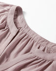 Solid Split V-Neck Ruffle Sleeve Peplum Blouse