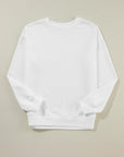 Solid Drop Shoulder Crewneck Pullover Sweatshirt