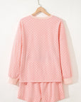 Checker Long Sleeve Pullover and Shorts Set