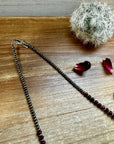 20 Inch purple spiny shell and 3 mm sterling silver pearls