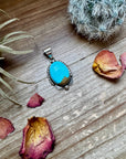 Oval Pendant - Kingman Turquoise & Sterling Silver