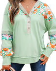 Emberly Patchwork Half Hooded Pullover