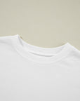 Solid Drop Shoulder Crewneck Pullover Sweatshirt