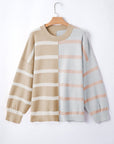 Jream Stripe Colorblock Oversized Sweater