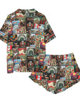 Baha Ranch Colores De Mexico Destination Mexico Collage Satin Pajamas