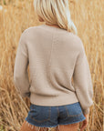 Delaney Texture Knitted Puff Sleeve Sweater