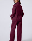 Solid Zip-Up Jacket and Drawstring Pants Set
