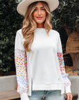 Raelynn Floral Patchwork Casual Sweatshirt
