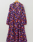 Alina Collared Tiered Long Dress