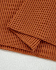 Solid Ribbed Drop Shoulder Sweater