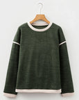 Contrast Trim Knit Drop Shoulder Top