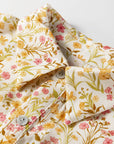 Floral Frilled Trim Smocked Cuff Dress